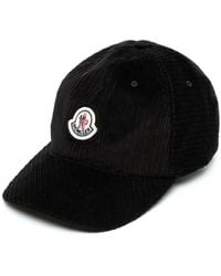 Moncler - Cappello da baseball a coste con applicazione - Lyst