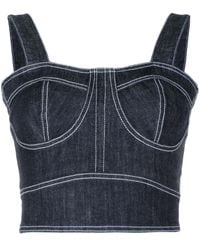 Lethicia Bronstein - Ana Cropped Denim Top - Lyst