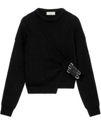 Blumarine - Gerippter Pullover mit Schnallenverschluss - Lyst