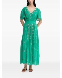 La Petite Francaise - Rachele Embroidered V-Neck Maxi Dress - Lyst