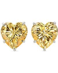 Anabela Chan - 14K And Rhodium Vermeil Heart Diamond Earrings - Lyst