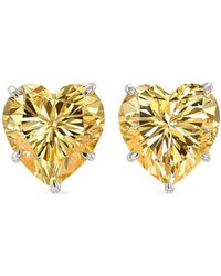 Anabela Chan - Pendientes Canary Heart en oro blanco de 18 ct con diamantes - Lyst