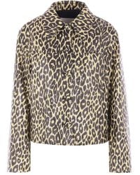 Jil Sander - Leopard Print Coated Linen Jacket - Lyst