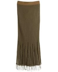 Uma Wang - Ribbed-Knit Distressed Skirt - Lyst