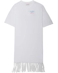 MC2 Saint Barth - Logo-Print Fringed Mini Dress - Lyst