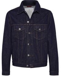 Brunello Cucinelli - Cotton Denim Jacket - Lyst
