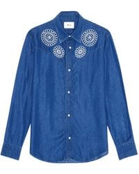 NN07 - Denim Overhemd Met Borduurwerk - Lyst