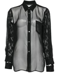 Comme des Garçons - Lace-Panelled Sheer Shirt - Lyst