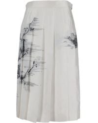 Thom Browne - Pleated Bird-Print Midi Skirt - Lyst