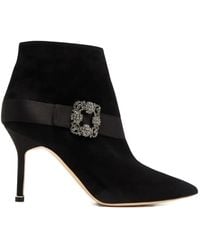 Manolo Blahnik - Pliniau Crystal-Embellished Ankle Boots - Lyst