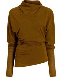 Proenza Schouler - Top Plisado Con Cuello Drapeado - Lyst