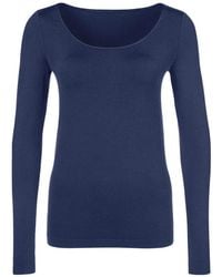 Wolford - Luxe Scoop-Neck Long-Sleeve T-Shirt - Lyst