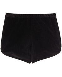 Jil Sander - High-waisted Velvet Mini Shorts - Lyst