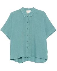 Momoní - Elafonissi Short-Sleeve Button-Down Linen Shirt - Lyst