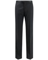 Tagliatore - Tuxedo Satin-Waistband Virgin Wool Tailored Trousers - Lyst
