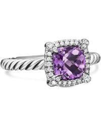 David Yurman - Sterling Petite Chatelaine Amethyst And Diamond Ring (7Mm) - Lyst