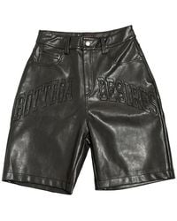 Bottega Desires - Logo-Appliqué Leather Shorts - Lyst