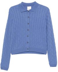 Allude - Cable-Knit Polo-Collar Cardigan - Lyst