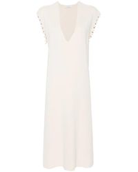 Max Mara - Katoenen Midi-Jurk Met Gehaakte Afwerking - Lyst