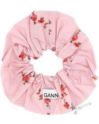 Ganni - Floral-Print Scrunchie - Lyst