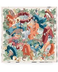 Ferragamo - Jungle Party-Print Silk Scarf - Lyst