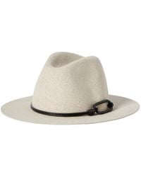 Brunello Cucinelli - Feutre Fedora Avec Chapeau En Cuir Et Bande Monili - Lyst