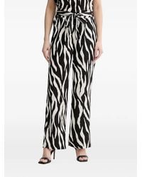 Morgan - Zebra-Print Belted Trousers - Lyst