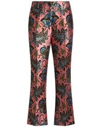 Etro - Flared Broek Met Bloemen-Patroon En Jacquard - Lyst