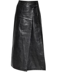 IRO - Rimera Button-Fastening Wrap Midi Skirt - Lyst