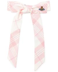 Vivienne Westwood - Check-Pattern Bow Hair Clip - Lyst