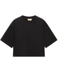 Marni - T-Shirt Mit Logo-Patch - Lyst