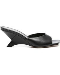 Vic Matié - Sculpted-heel Leather Mules - Lyst