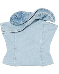 Magda Butrym - Denim Bustier Top - Lyst