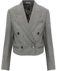 McQueen - Double-Breasted Cropped Blazer - Lyst
