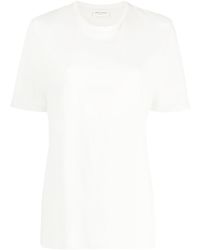 Saint Laurent - Logo-embroidered Cotton T-shirt - Lyst
