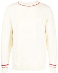 Marine Serre - Neutral Cable-knit Wool Sweater - Unisex - Wool - Lyst