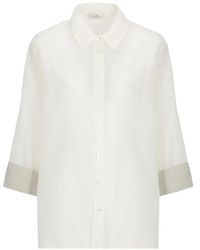 Panicale - Sheer-Finish Turn-Up-Cuff Shirt - Lyst