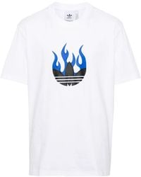 adidas - T-Shirt mit Flammen-Print - Lyst