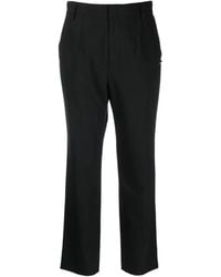 Krizia - Cropped Wool-Silk Blend Tailored Trousers - Lyst