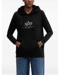 Alpha Industries - Logo-Print Drawstring Hoodie - Lyst