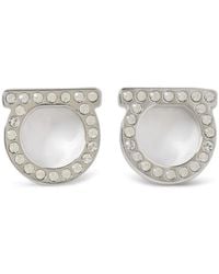 Ferragamo - Gancini Crystal-Embellished Earrings - Lyst