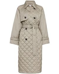 Brunello Cucinelli - Belted Quilted Trench Coat - Lyst
