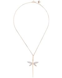 Anapsara - Collar Con Colgante De Libélula Y Diamantes - Lyst