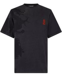 Roberto Cavalli - Dragon-Print T-Shirt - Lyst