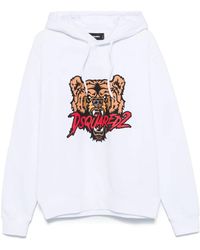 DSquared² - Bear Graphic Cotton Hoodie - Lyst