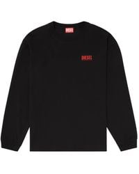 DIESEL - Relaxed Long-Sleeve T-Shirt With Biscotto Logo - Lyst