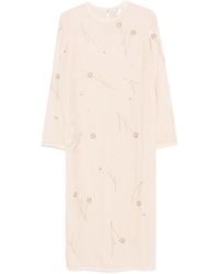 forte_forte - Embroidered Crushed-Velvet Midi Dress - Lyst