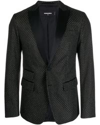 DSquared² London Geometric Patterned Blazer - Black
