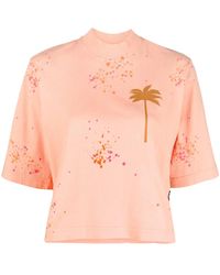 Palm Angels - T-Shirt Crop À Imprimé Palmier - Lyst