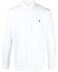 Polo Ralph Lauren - Langarmes Poloshirt In Leichtes Baumwollnetz - Lyst